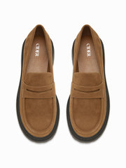 FAUX SUEDE  PLATFORM LOAFERS