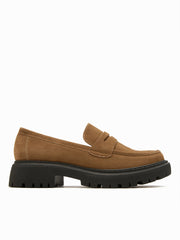 FAUX SUEDE  PLATFORM LOAFERS