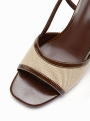 TWO-TONE STRAP SLINGBACK SANDALS