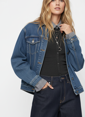 Cotton Plaid Polo Collar Ruched Two Tone Top