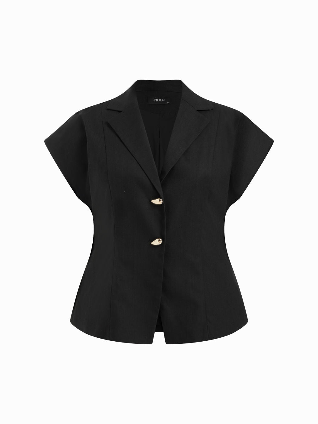 Linen-blend V-neck Dolman Sleeve Blazer Vest Curve & Plus