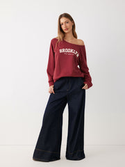 Brooklyn Terry Cotton-blend Boat Neck Sweatshirt