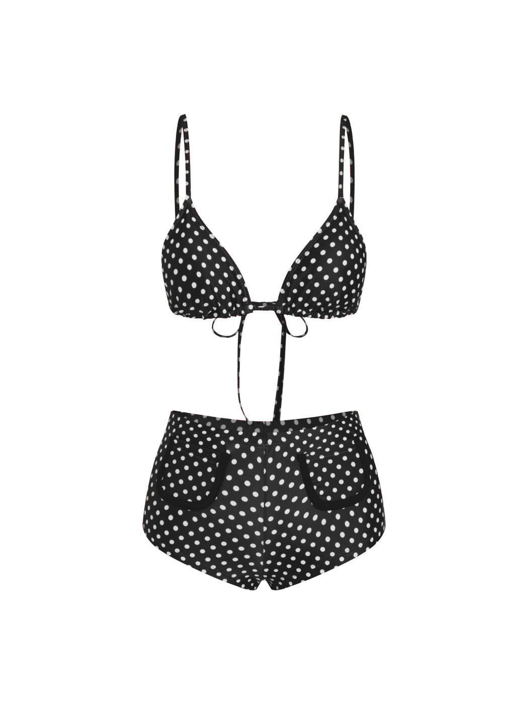 Polka Dot Triangle Shorts Bikini Set