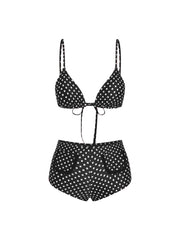 Polka Dot Triangle Shorts Bikini Set