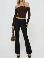 Low Rise Flared Trousers