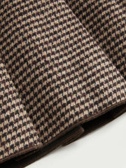 Wool-look Mid Rise Houndstooth Pleated Mini Skirt