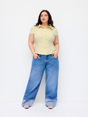 100% Cotton Tartan Short Sleeve Blouse Curve & Plus