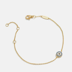 18K Gold Evil Eye Bracelet - Pavé Evil Eye