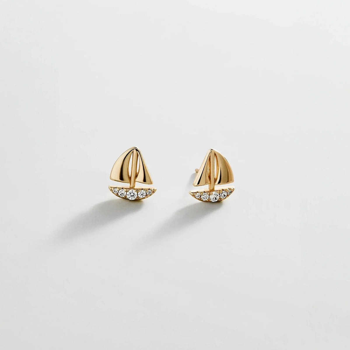 14K Gold Just For Fun Earrings - Sailboat