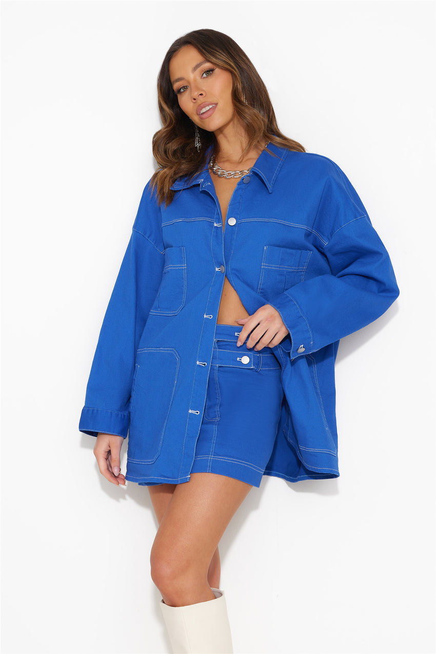 Walking Out Shirt Top Blue