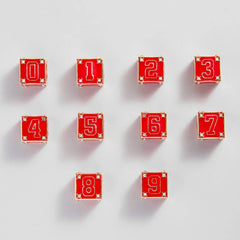 Block Party Varsity Number Custom Bracelet  - Cherry Red Single Digit