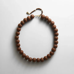 Mini Jane Beaded Necklace - Dark Wood