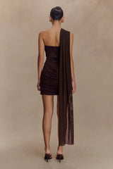 Mattea Slinky Mesh Mini Dress With Scarf