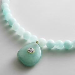 Jamie Semi-Precious Beaded Necklace - Light Turquoise/Jade