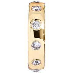 14K Gold Birthstone Charm Beads - Crystal