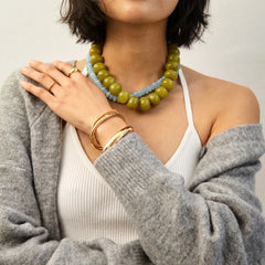 Joan Semi-Precious Necklace - Olive