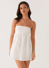 Dylan Babydoll Mini Dress - White