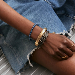 Block Party Varsity Number Custom Bracelet  - Onyx Double Digit