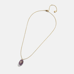 Aura Semi-Precious Pendant Necklace - Yellow Jasper