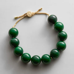 Jane Beaded Bracelet - Dark Green Bead