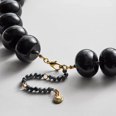 Joan Semi-Precious Necklace - Obsidian Bead
