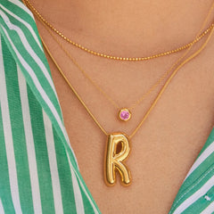 14K Gold Birthstone Pendant Necklace - Topaz
