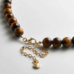 Jamie Semi-Precious Beaded Necklace - Tiger's Eye/Citrine