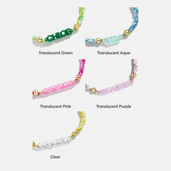 Acrylic Kids' Custom Nameplate Bracelet - Translucent Aqua