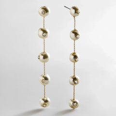 Blair Pearl & Crystal Earrings - Gold/Pearl