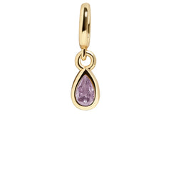 Birthstone Cluster Charm - Light Amethyst/Gold