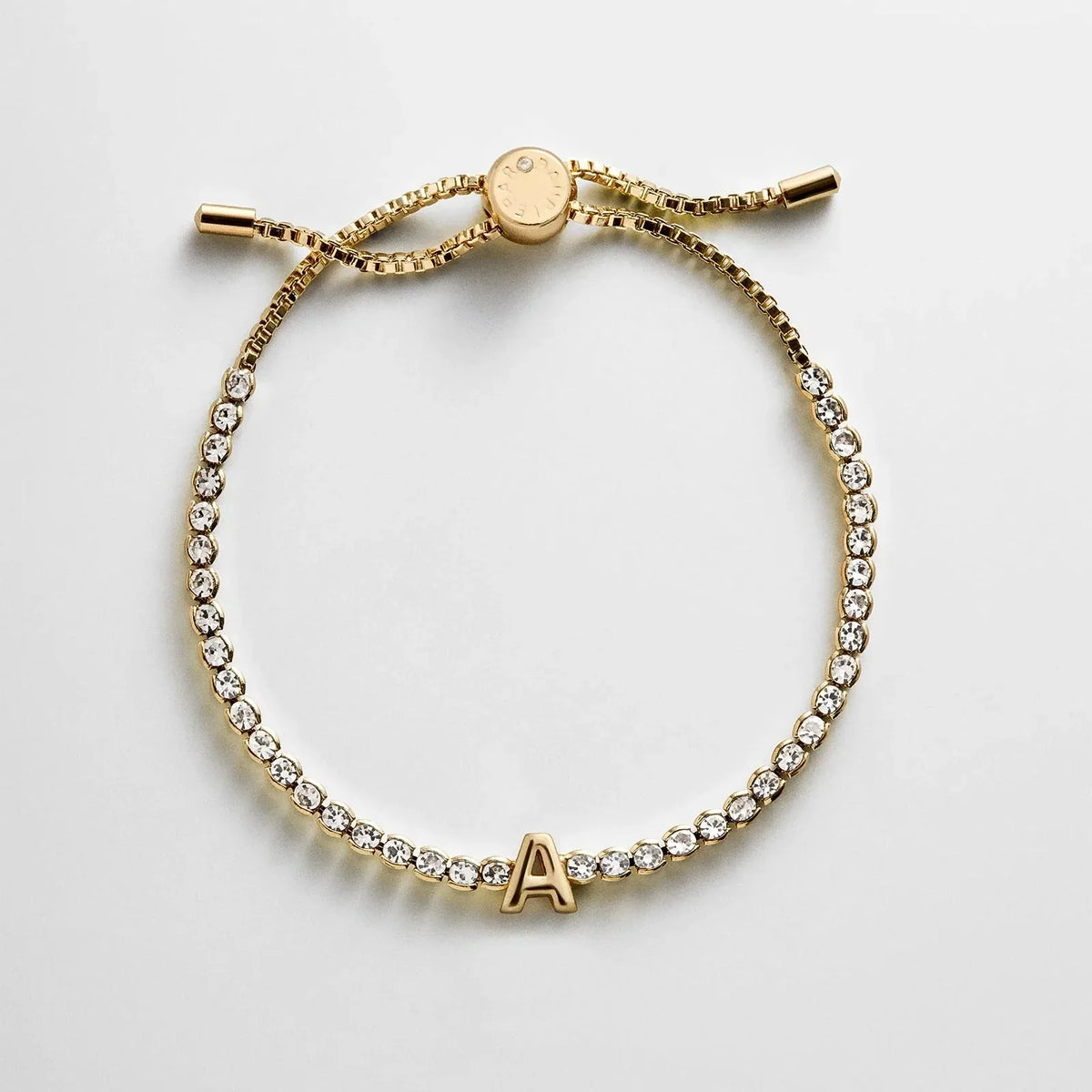 Block Letter Tennis Bracelet - Initial Tennis Bracelet