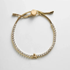 Block Letter Tennis Bracelet - Initial Tennis Bracelet
