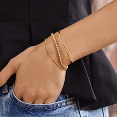 Amalie Tennis Bracelet - Round Bezel