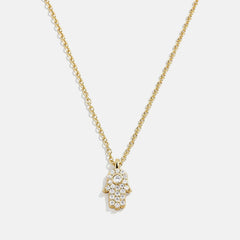 18K Gold Motif Necklace - Hamsa
