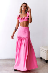 Dessert Menu Maxi Skirt Pink