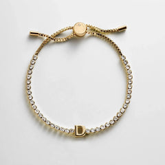 Block Letter Tennis Bracelet - Initial Tennis Bracelet