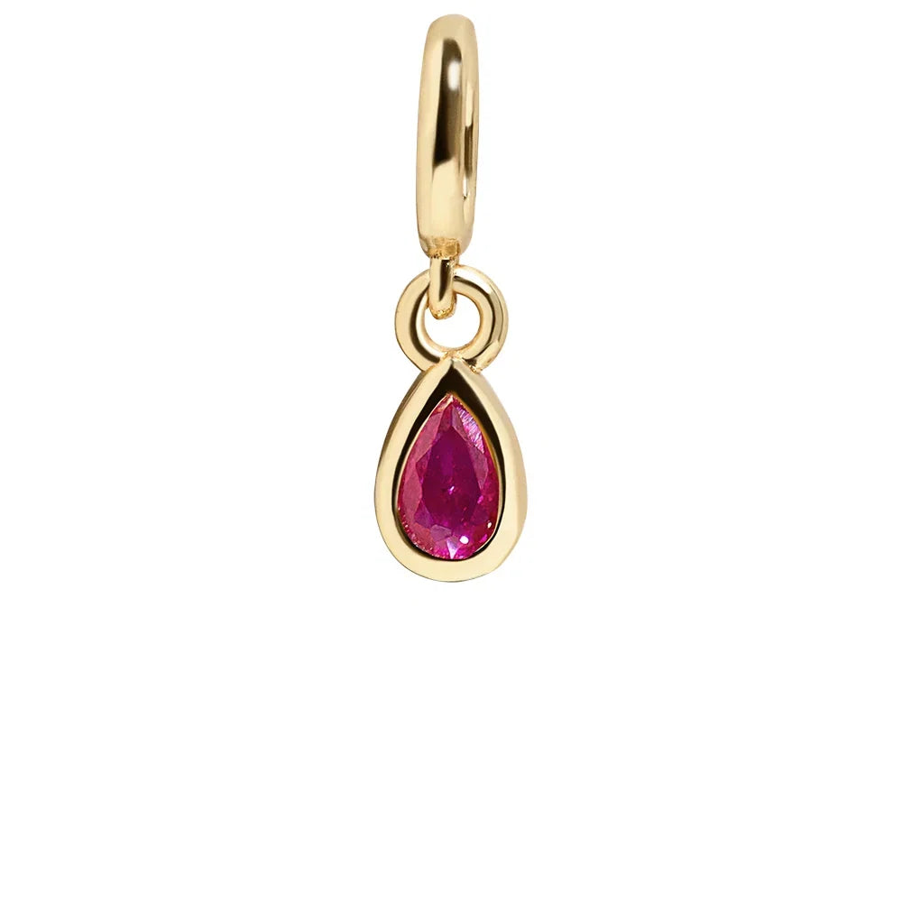 Birthstone Cluster Charm - Garnet/Gold