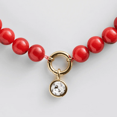 Janette Beaded Ring Necklace - Carnelian