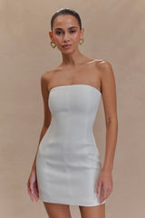 Maci White Crepe Mini Dress