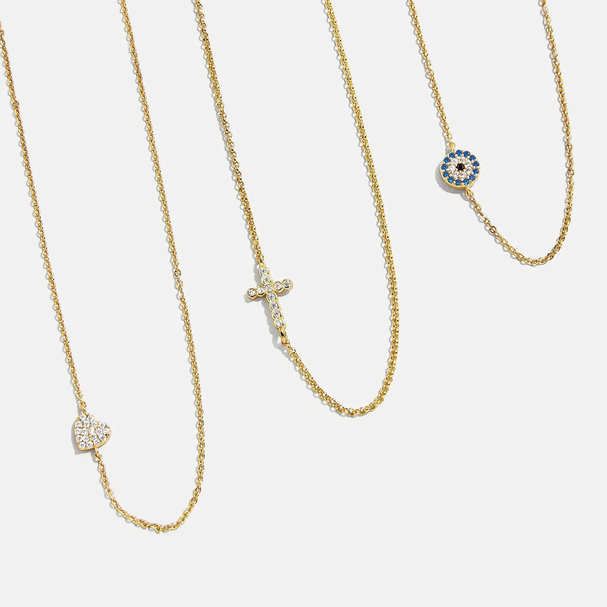 18K Gold Asymmetrical Cross Necklace - Cross