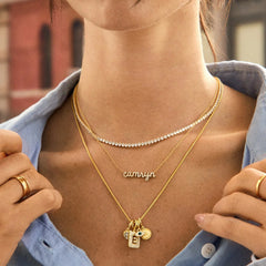 Block Pavé Initial Cluster Charm - I