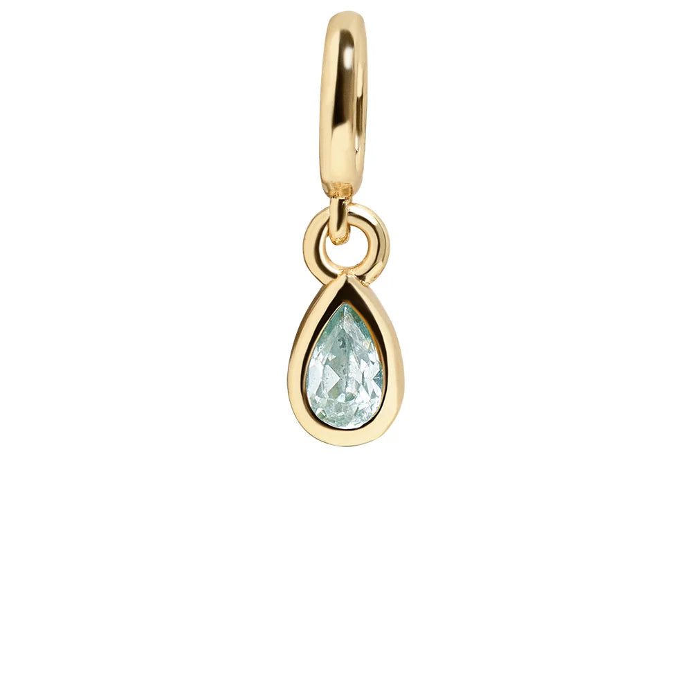 Birthstone Cluster Charm - Aquamarine/Gold