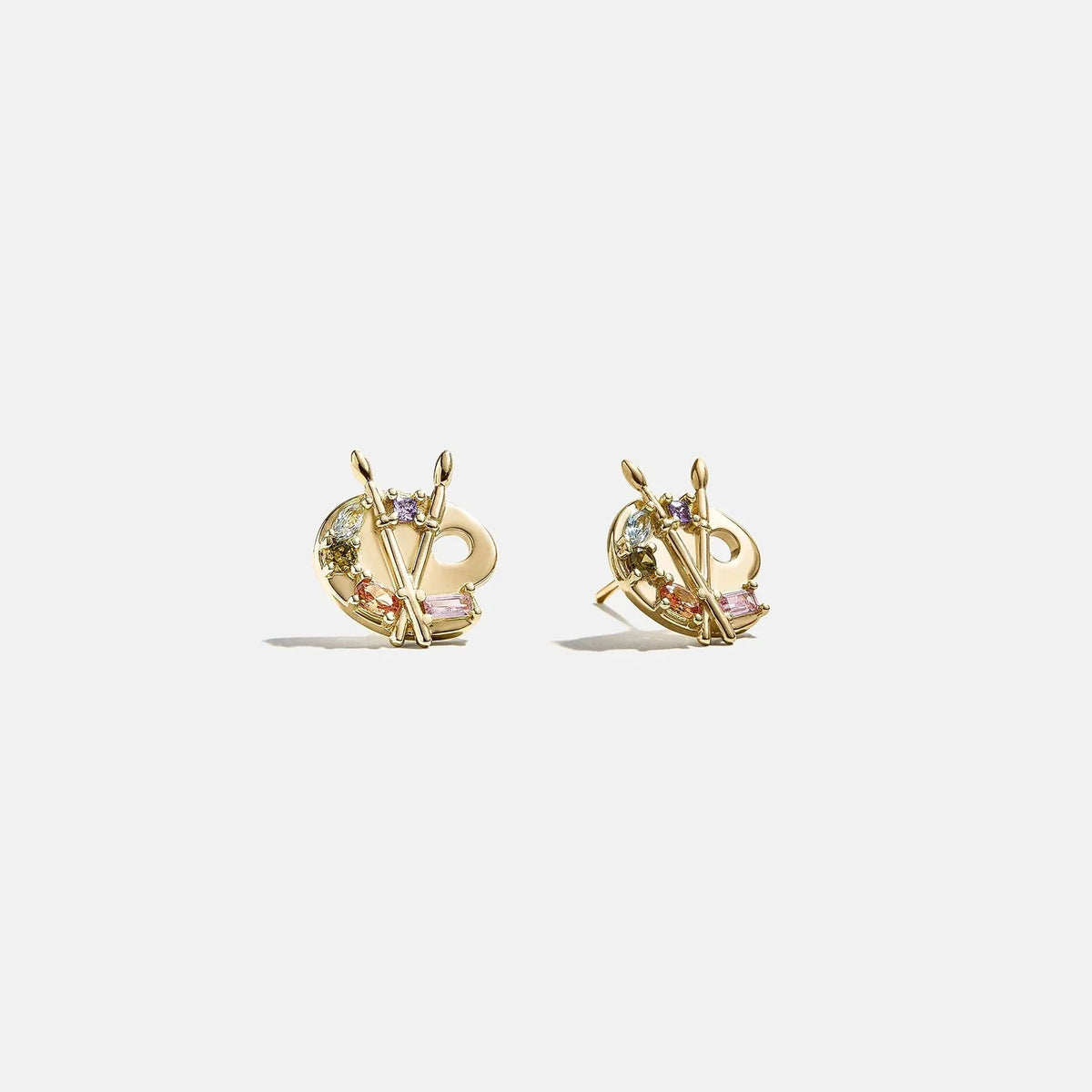 14K Gold Just For Fun Earrings - Painting Palette