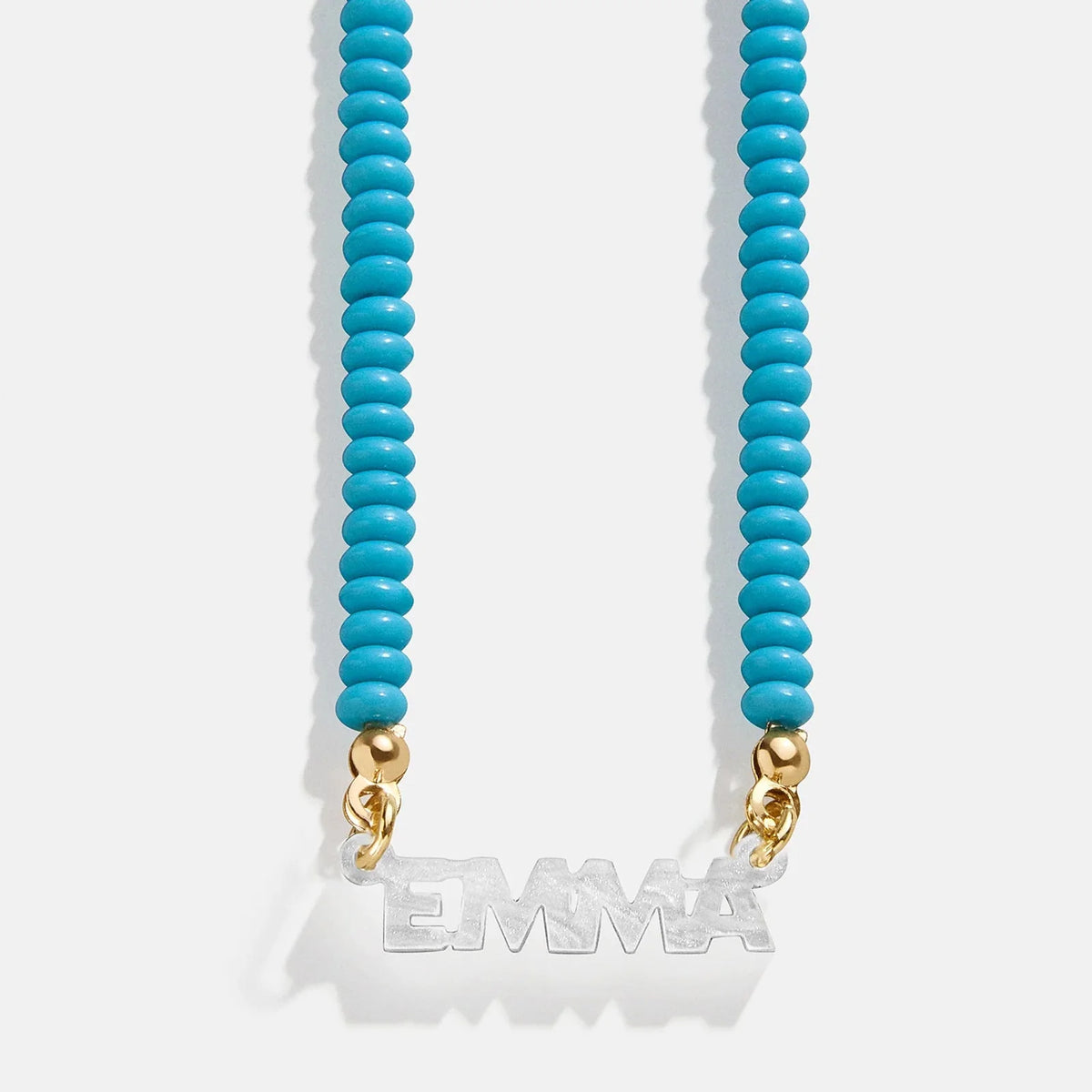 Beaded Kids' Custom Nameplate Necklace - Turquoise